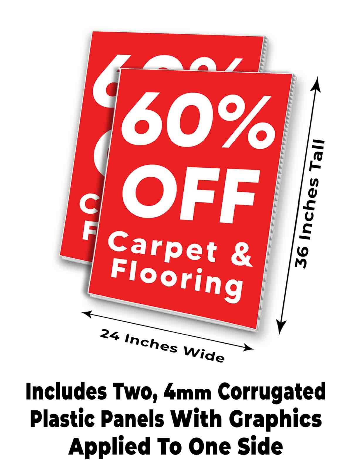 60% Off Carpet & Flooring Signicade 24×36 A Frame Sidewalk Sign Double Sided