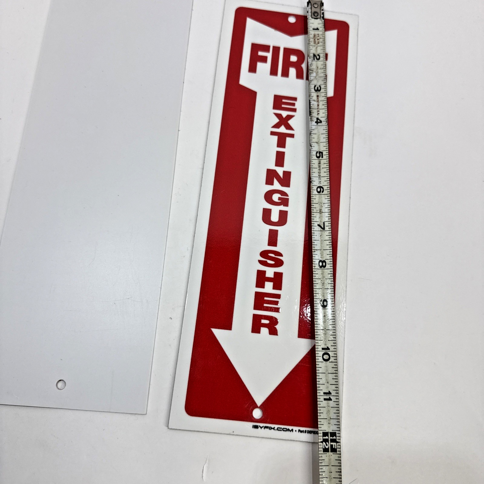 Fire Extinguisher Signs 2 Plastic Red Wall Mount 12&Prime; Business Compliance Signage