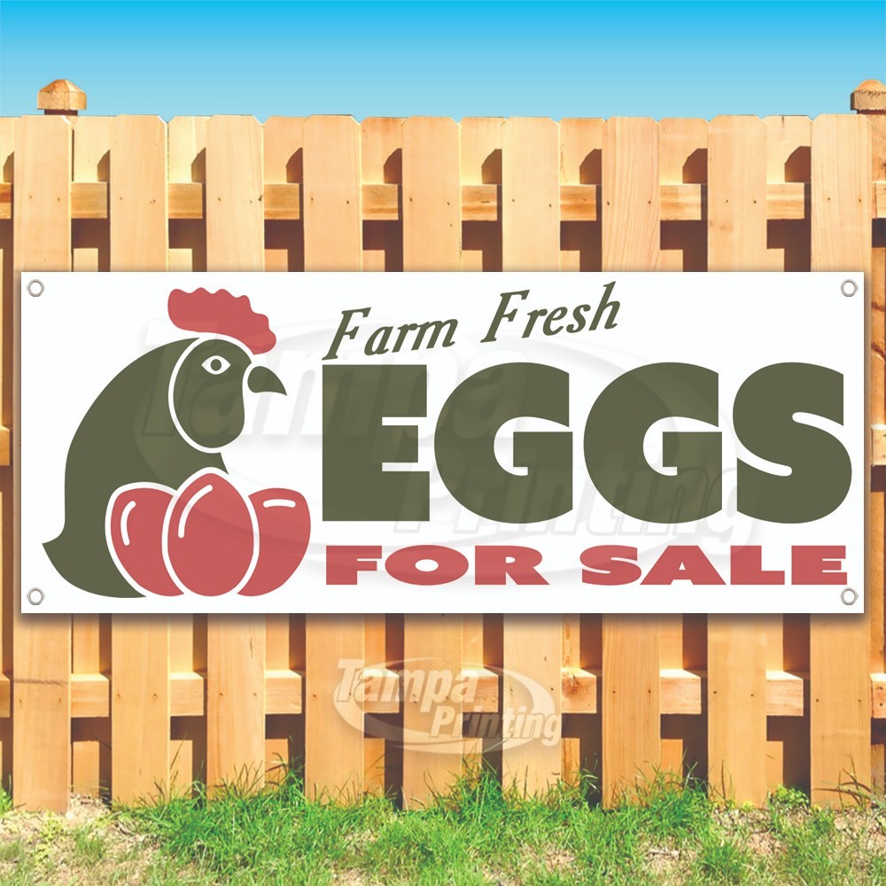 FARM FRESH EGGS Advertising Food Organic Vinyl Banner Flag Sign USA SB10564