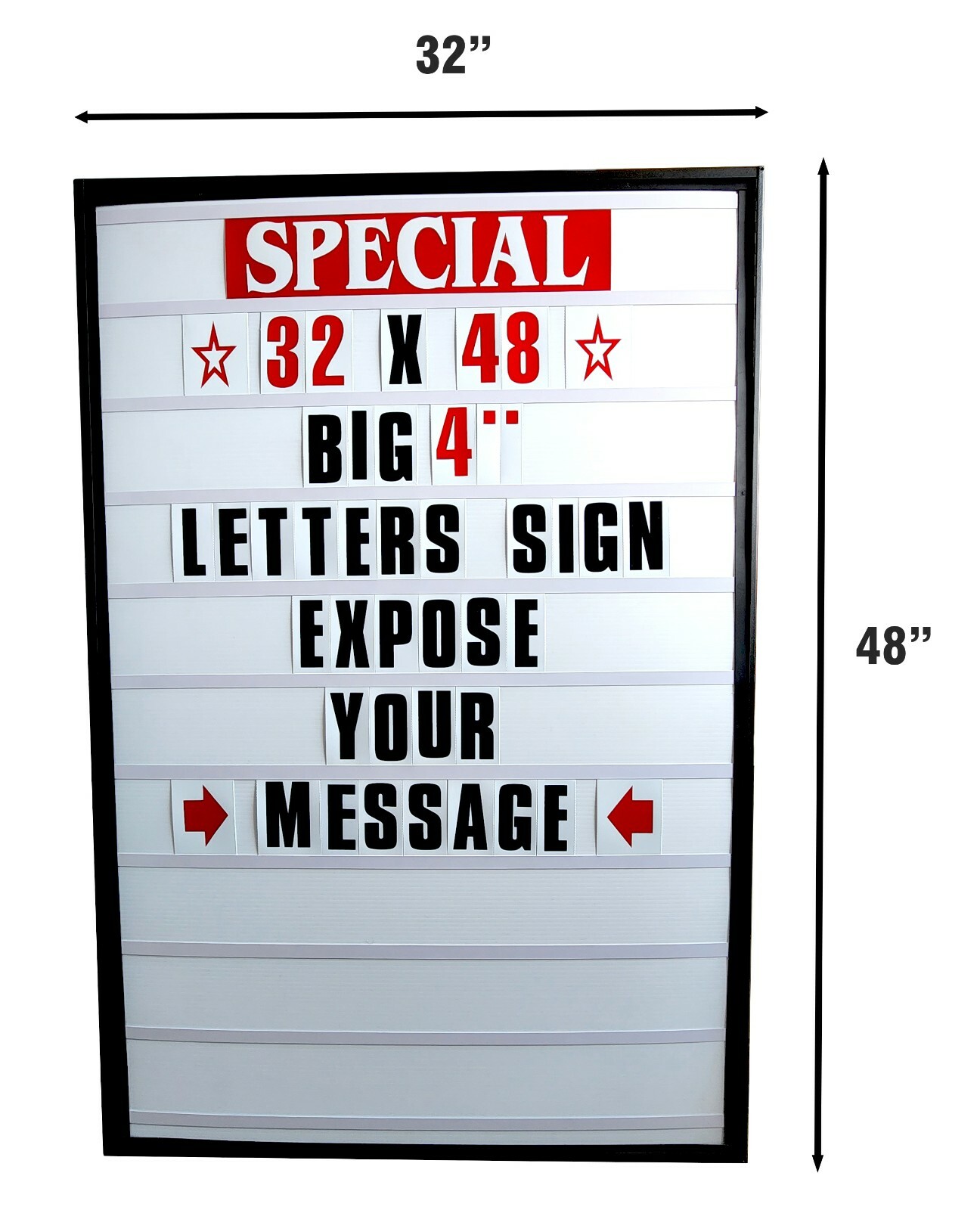 4&Prime; Outdoor Changeable Letter Message Board Marquee sign with Metal Frame 32×48 V