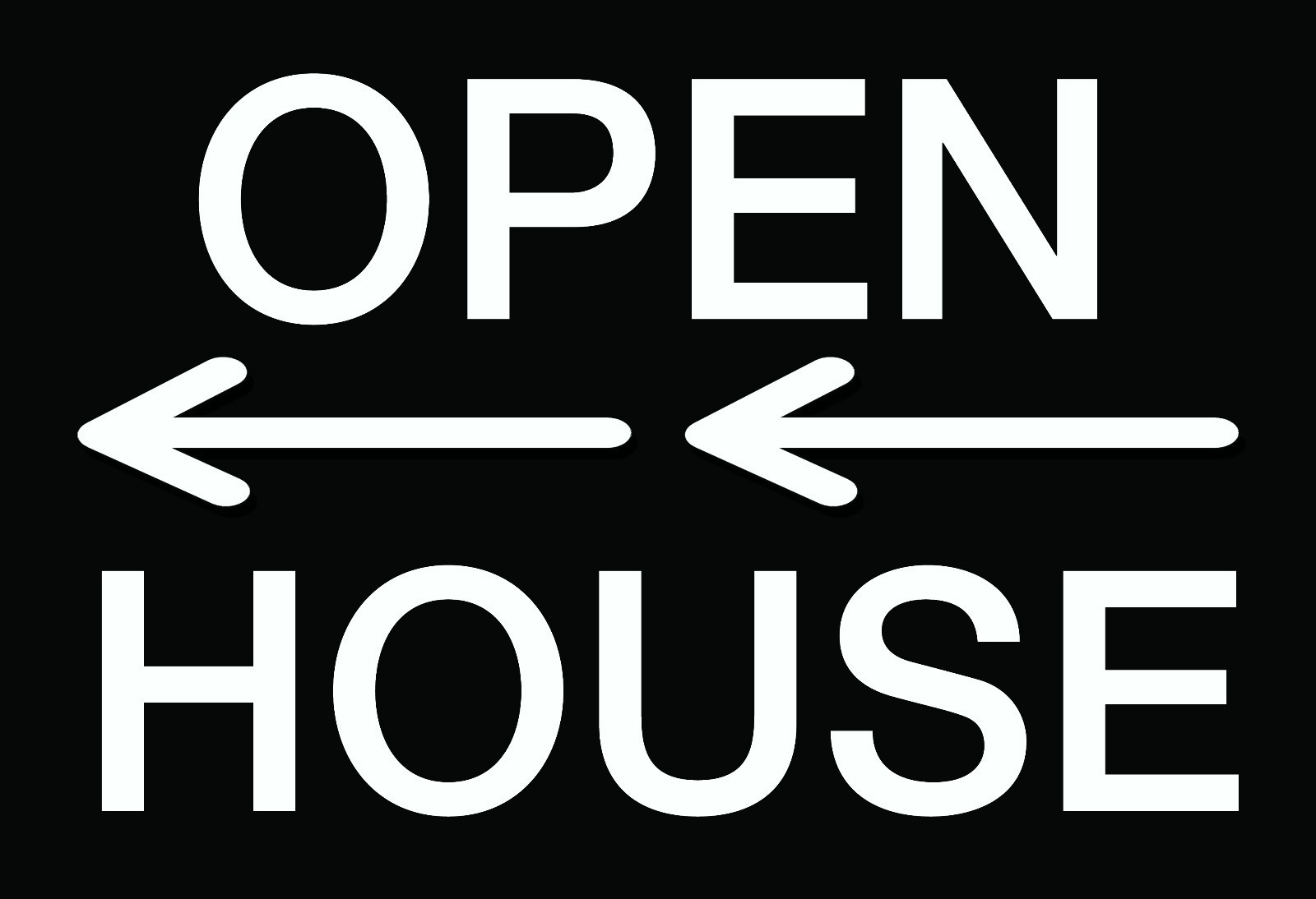 10 12×18 CORRUGATED PLASTIC « OPEN HOUSE » SIGN WITH WIRE STAKE (2 SIDED BLACK)
