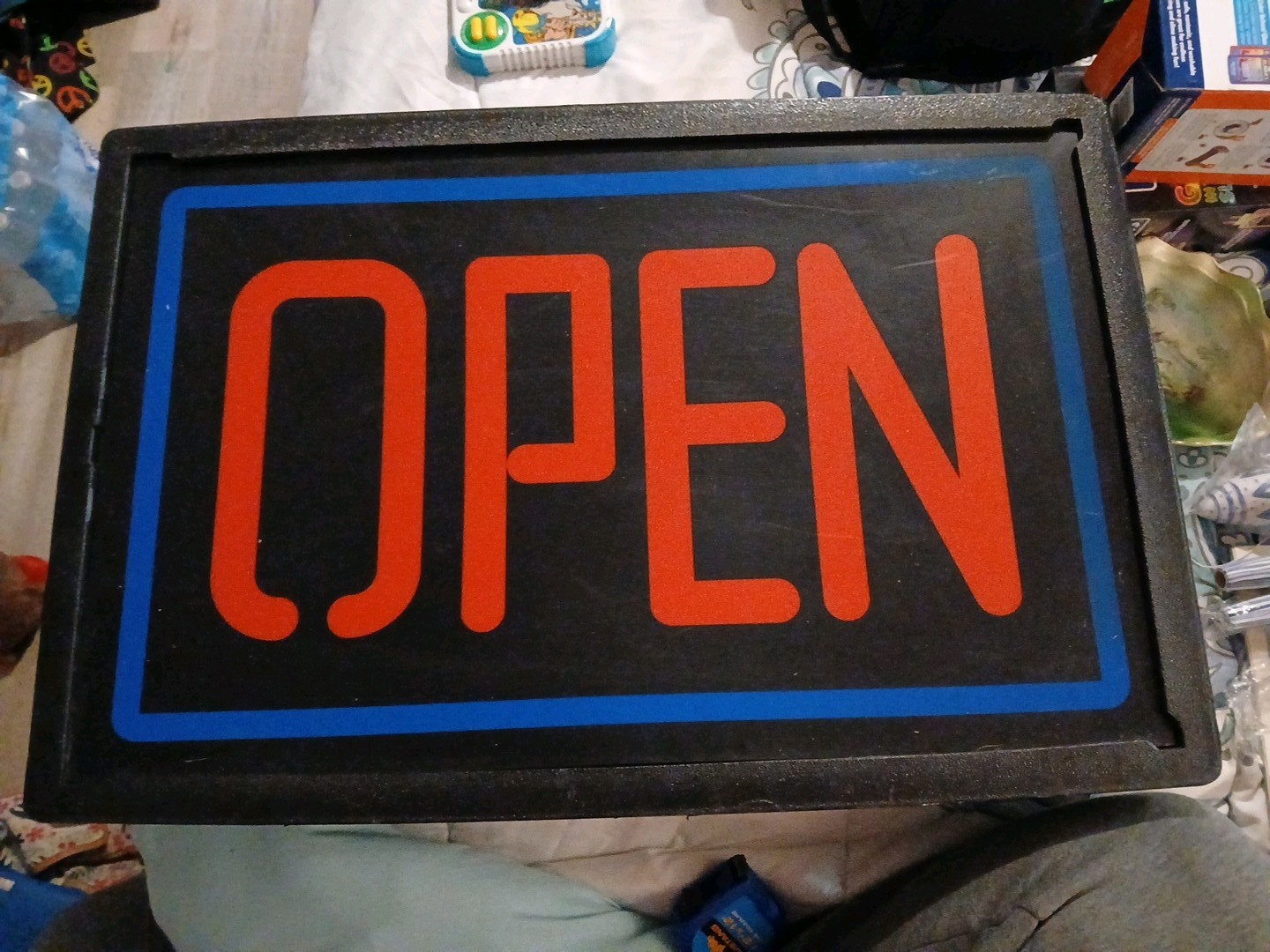 OPEN LED Light Open Sign Illuminated Store Sign 23 1/2&Prime; x 16&Prime; x 5” works