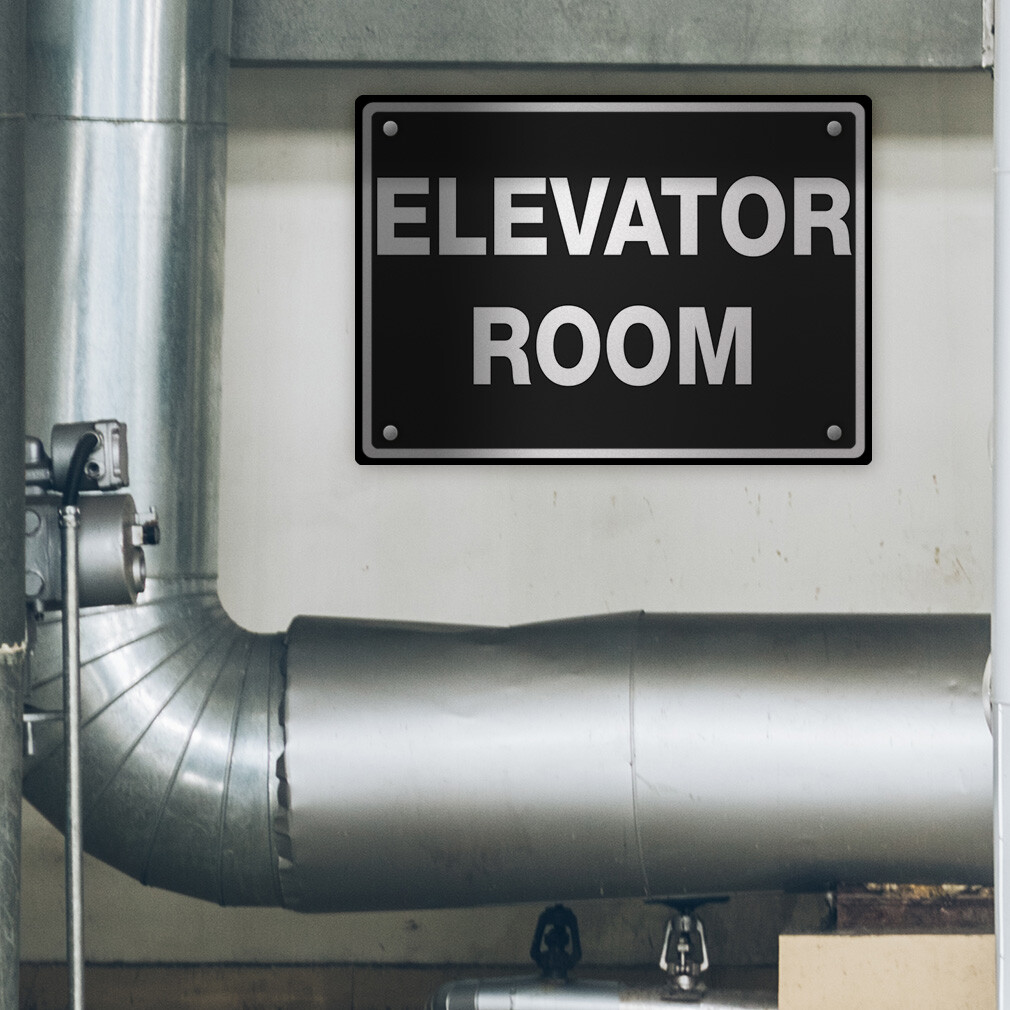 Horizontal Metal Sign Elevator Room Tactile Business Weatherproof Street Signage