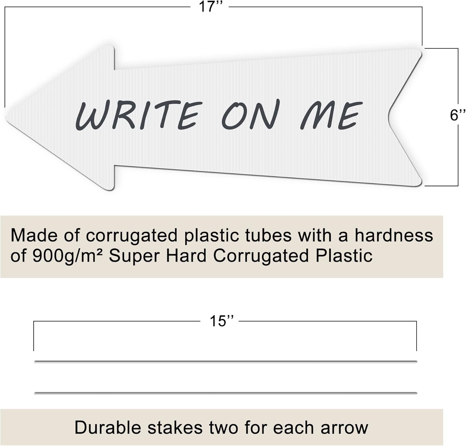 Customizable Wedding Directional Signs with Stakes – 17×6 Inches, 3 Pack