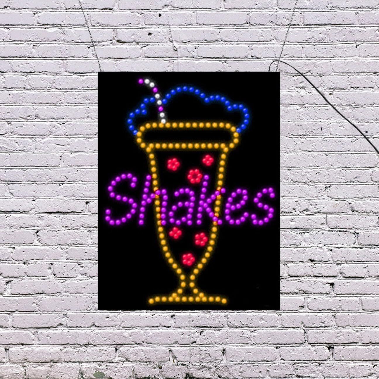 LED Shakes Sign | Light Up Sign | 26&Prime;H x 20&Prime;W x 2&Prime;D