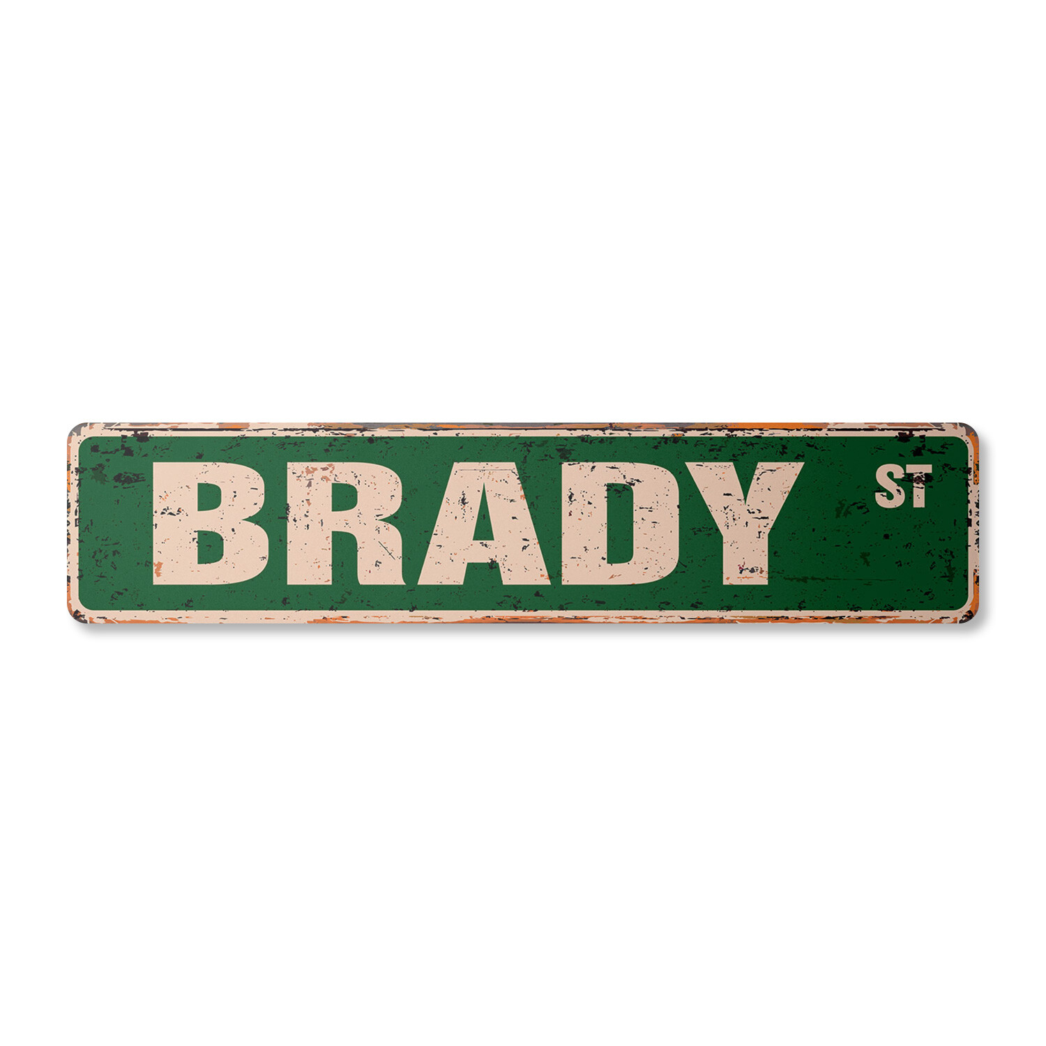 BRADY Vintage Street Sign Childrens Name Room Metal Sign