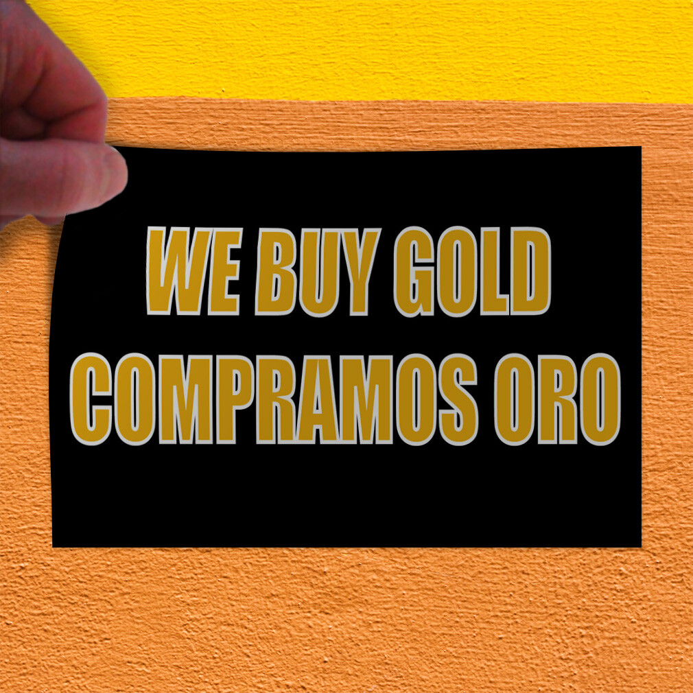 Decal Stickers We Buy Gold Compramos Oro A Vinyl Store Sign Label Business