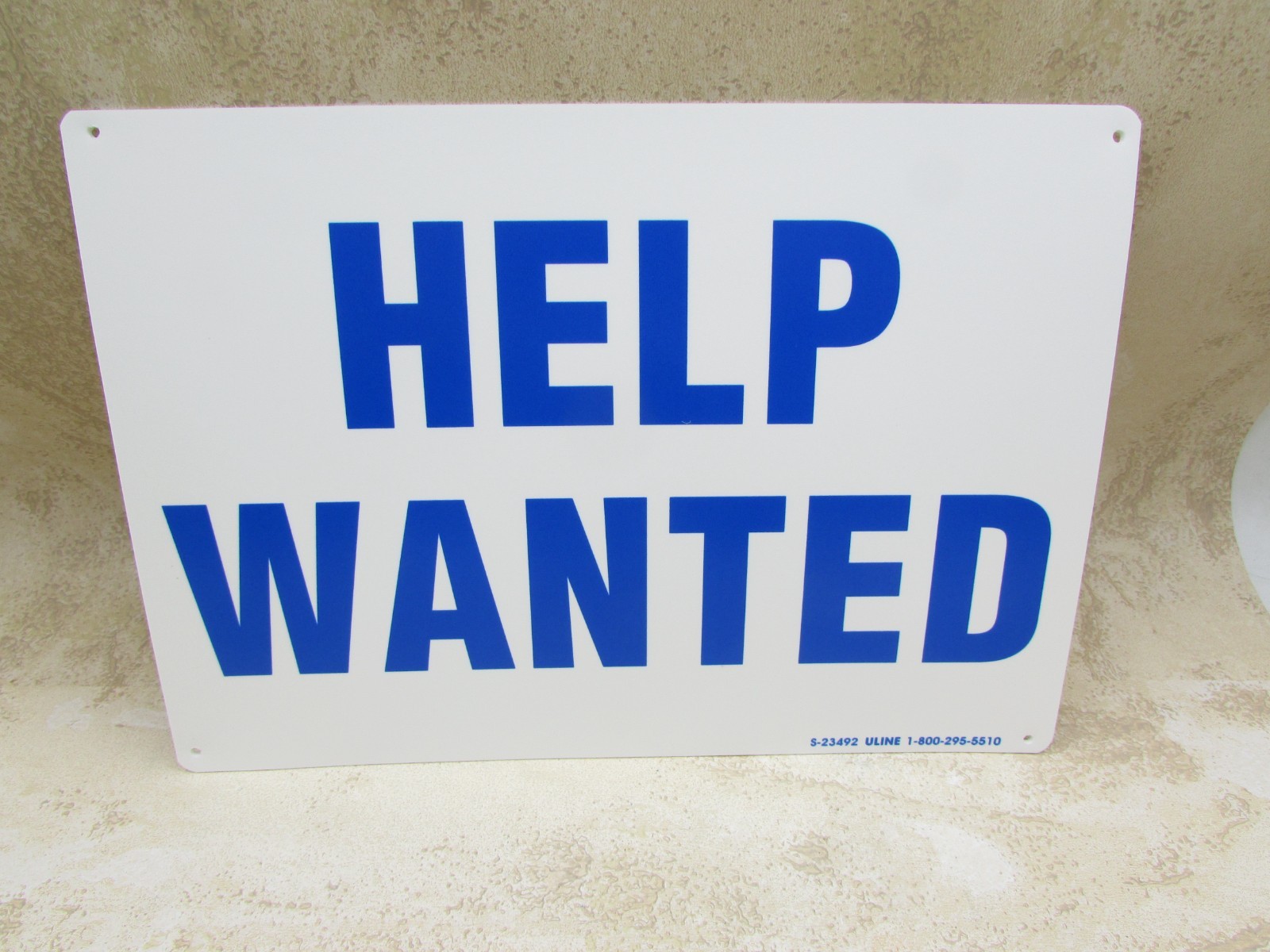 2 PACK « Help Wanted » Sign, Sturdy .055 Thick Plastic, Pre-Drilled Holes 10&Prime; X 7&Prime;