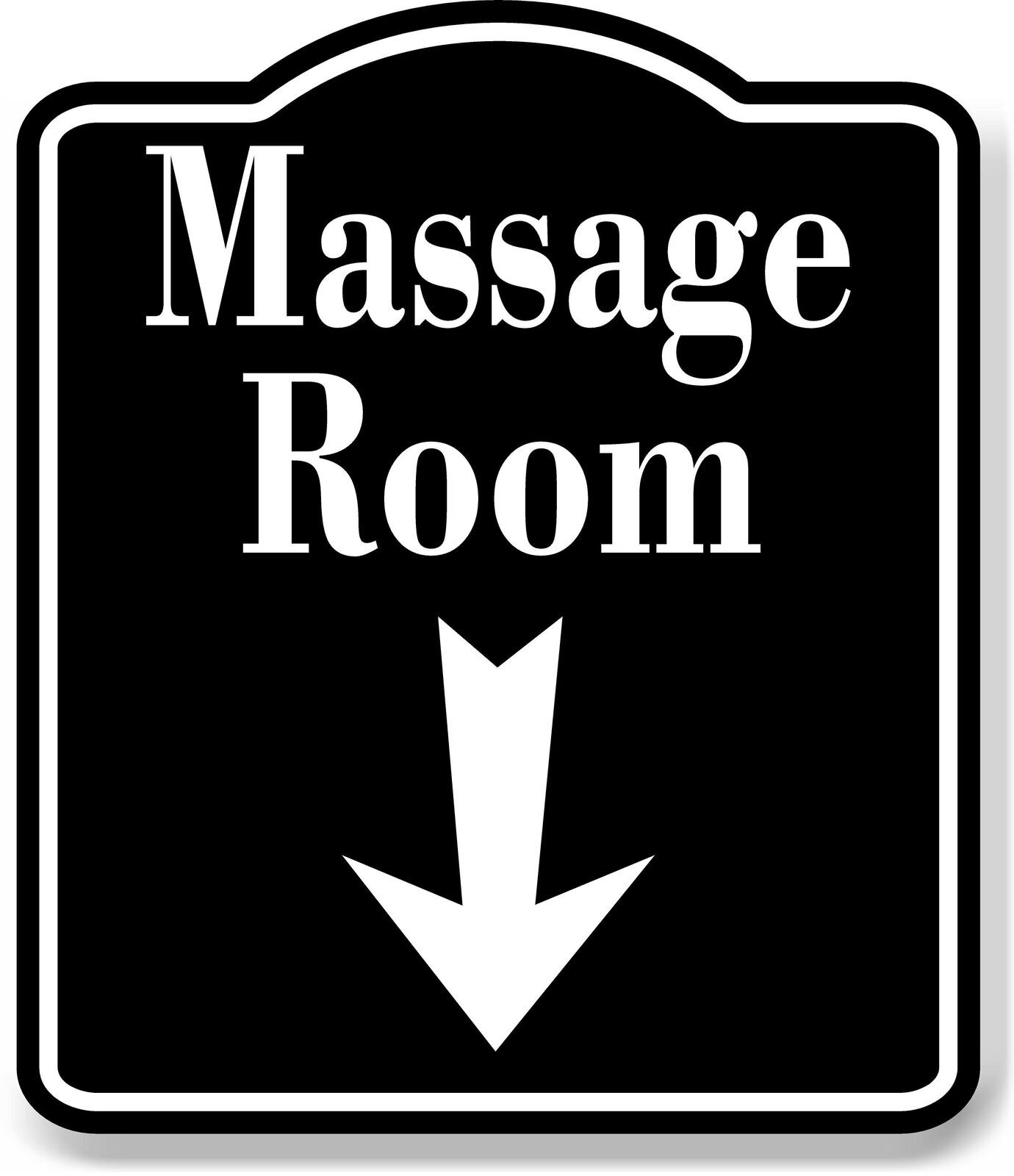 Massage Down Arrow BLACK Aluminum Composite Sign