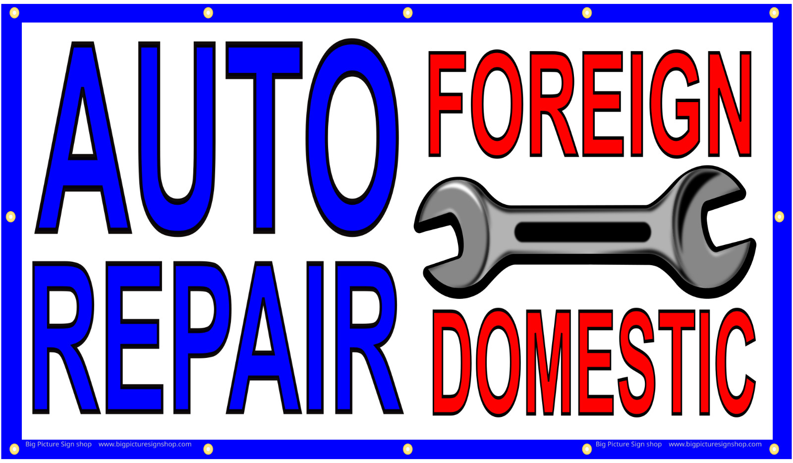 AUTO REPAIR FOREIGN & DOMESTIC -HUGE Banners-3 Choices Red Wht Yel -28 Sizes-USA