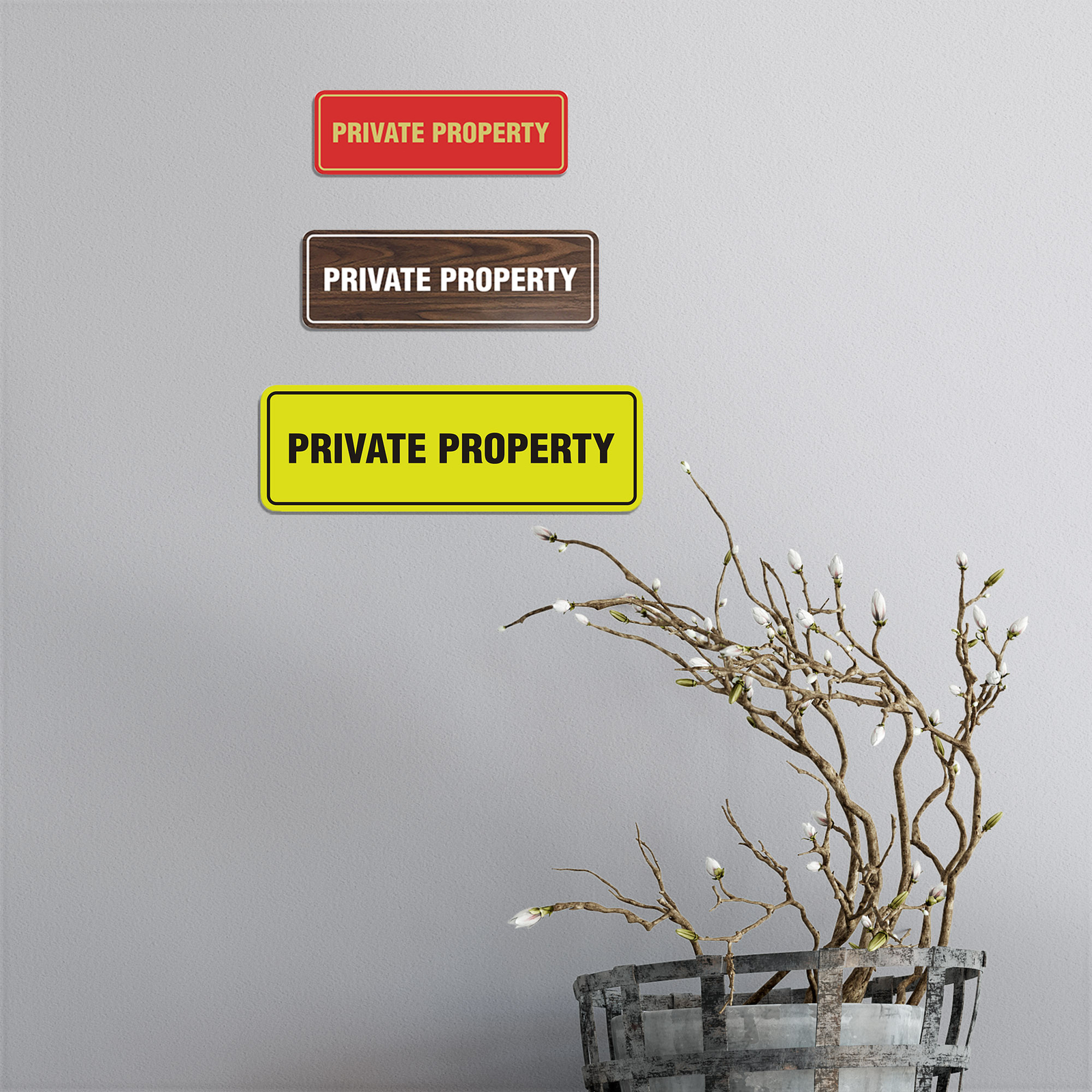 Standard Private Property Sign – Black – Large 3&Prime; X 9&Prime;