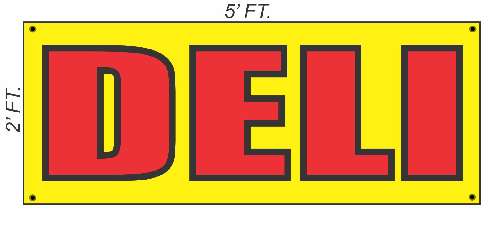DELI Banner Sign Yellow with Red & Black