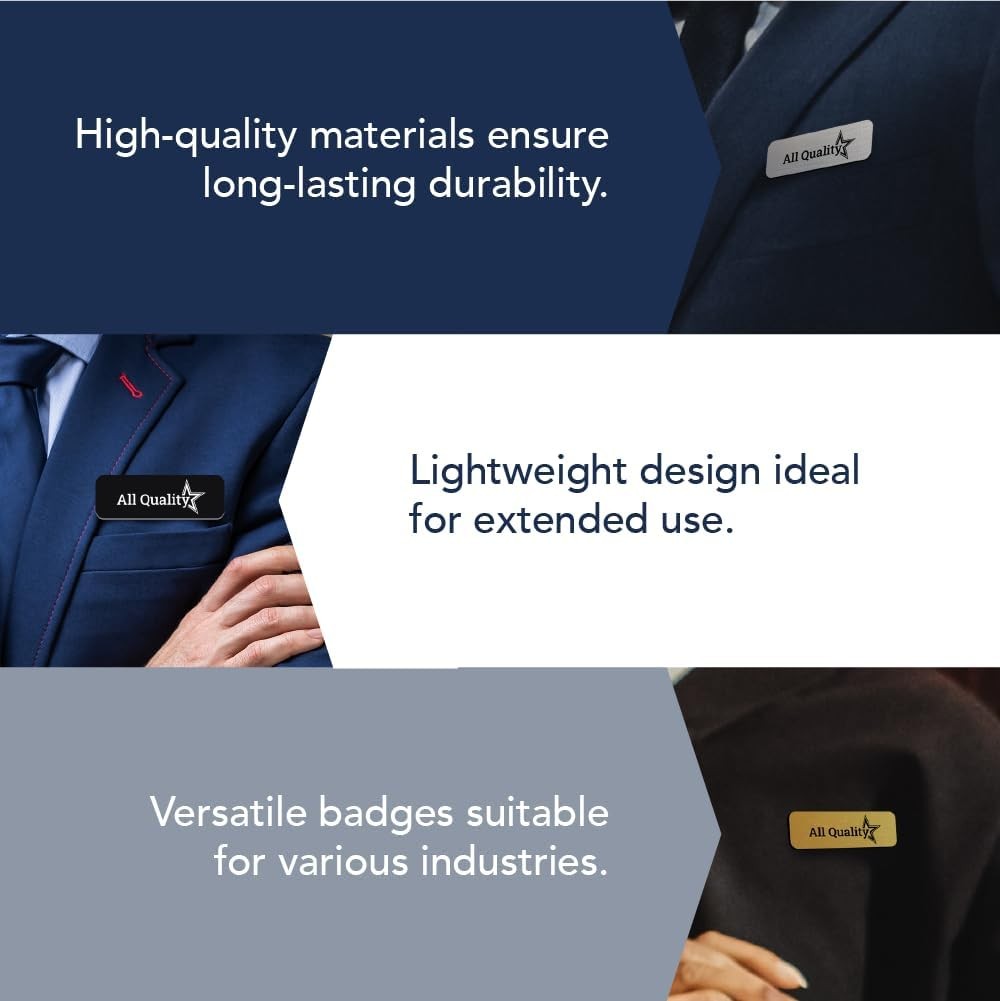 All Quality Name Tag/Badge Blanks – 25 Pack – 1.5&Prime; X 3&Prime;, Round Corners, Pin