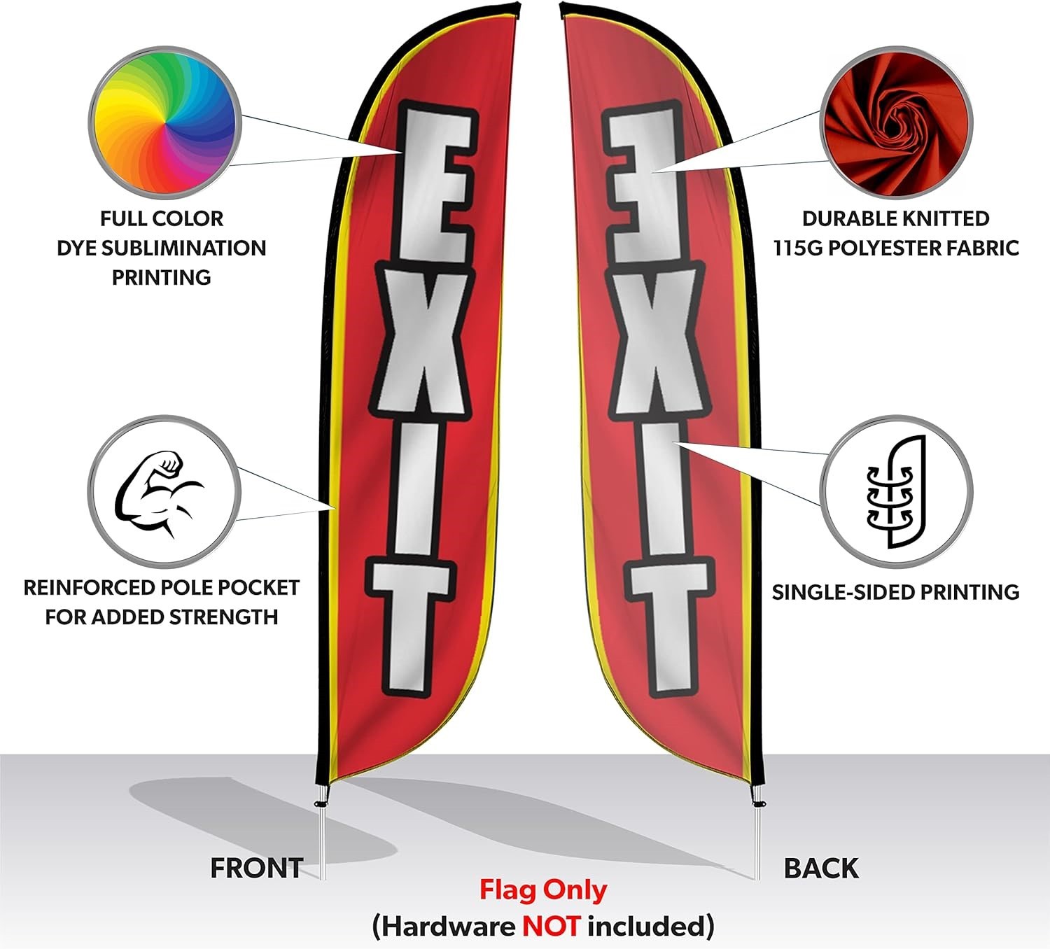 Entrance & Exit Advertising Business Swooper Feather Banner Flags – 12 Feet Tall