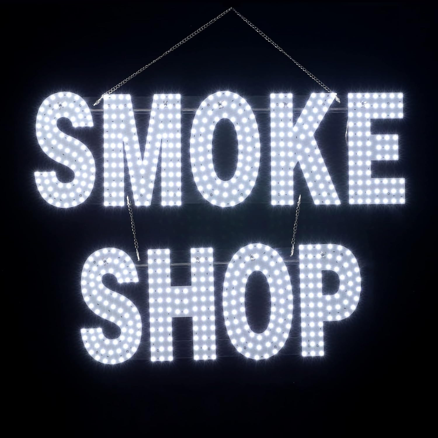 30×20 LED Smoke Shop Sign White Hanging Light Store Window Business Display