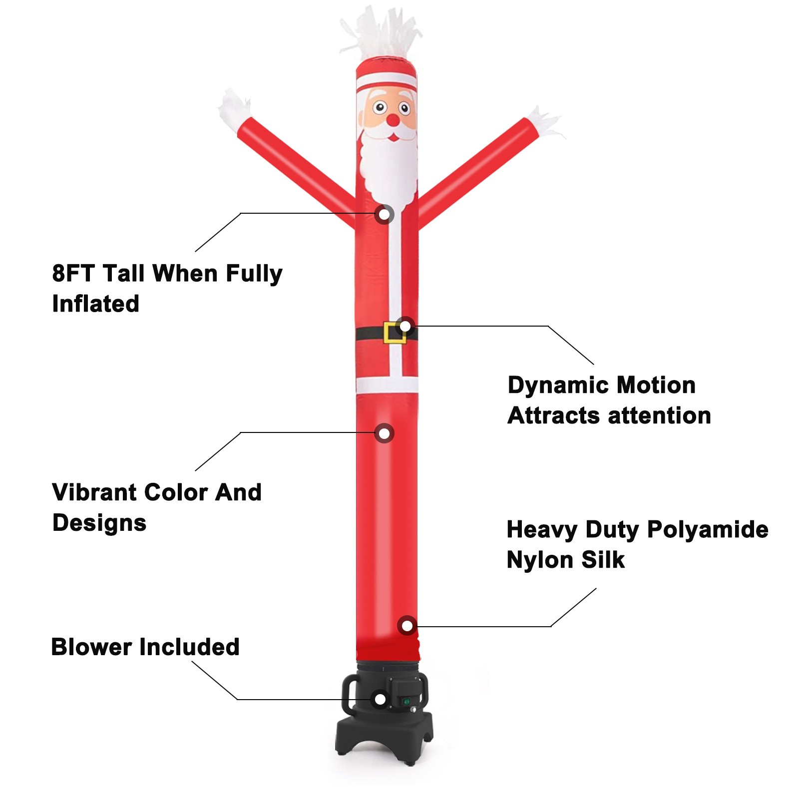 Mounto 8ft Inflatable Christmas Dancer With Blower – Holiday Motion Display