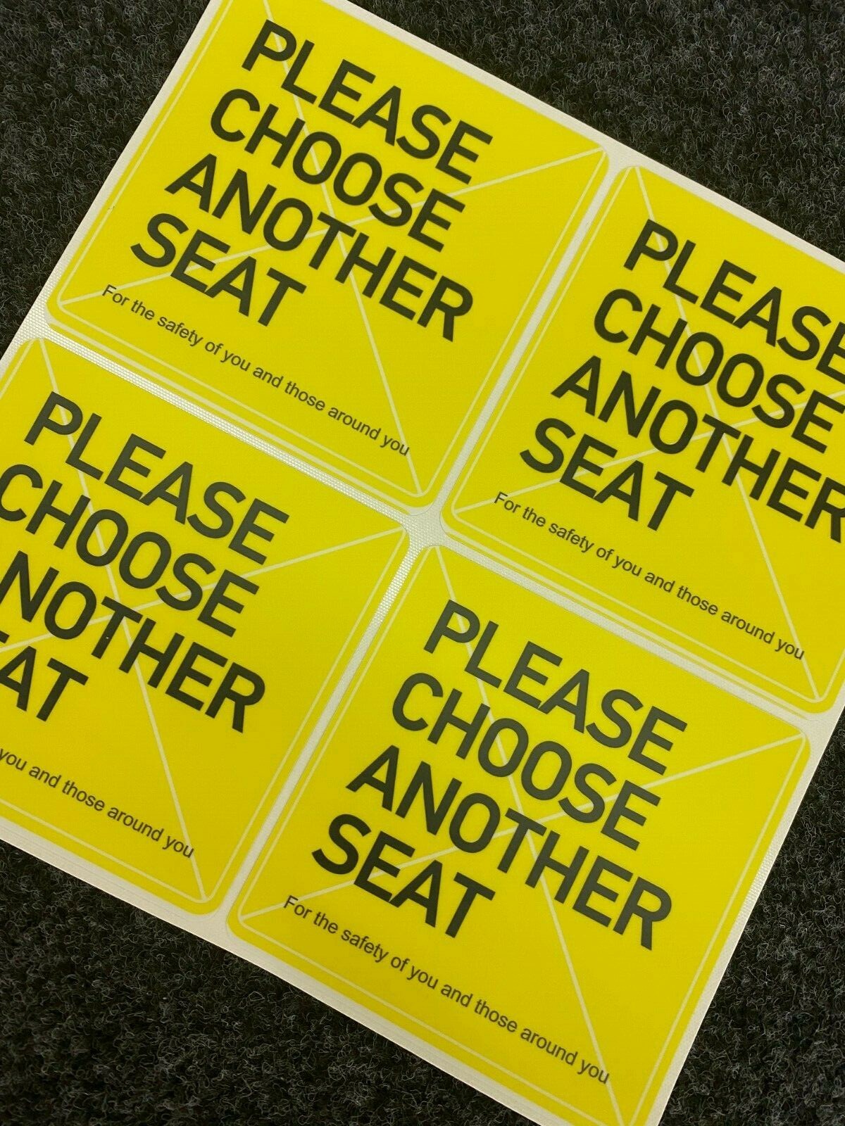 Social Distancing Choose Another Seat Signs 40 Pack With Minor Defects Vinyl