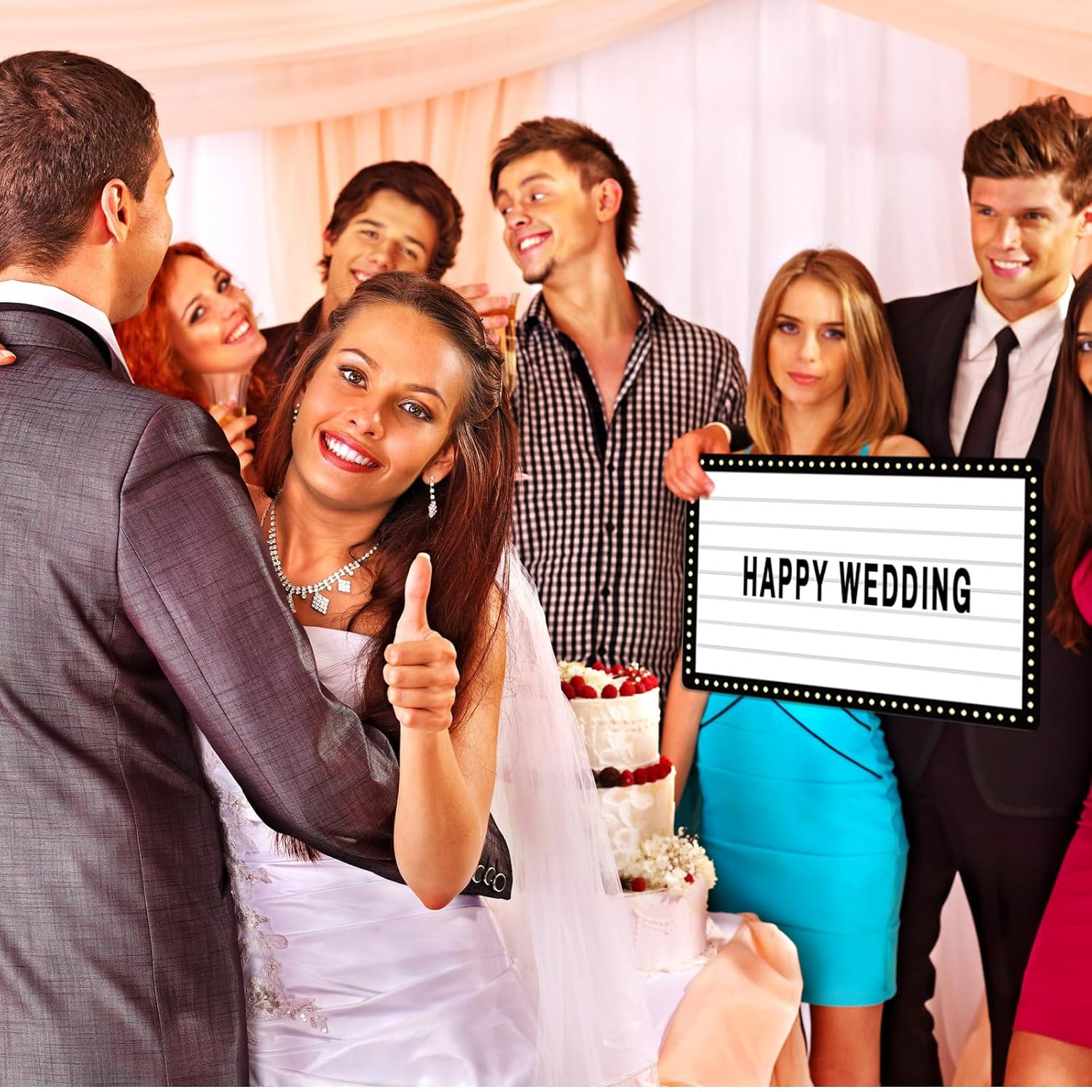 Wedding Bottle Service Sign Set – 6 Pack, 17.72 » x 12.8 », Black