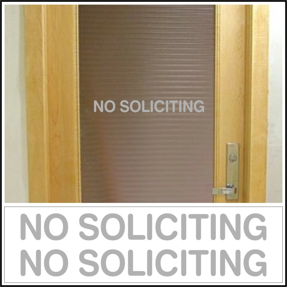 Office Shop Decal NO SOLICITING for business entrance glass door, wall sign SV L