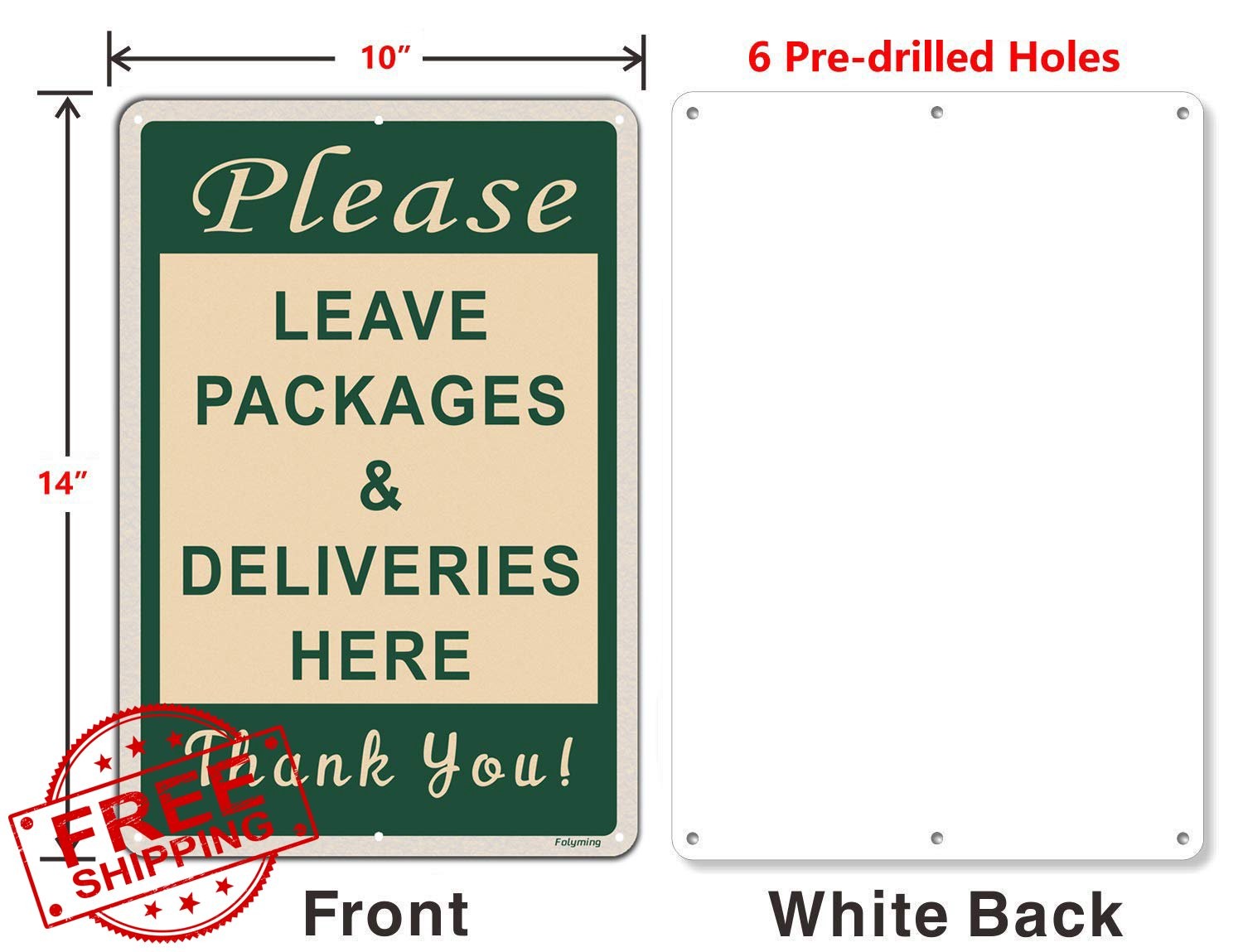 Folyming Package Delivery Sign Metal