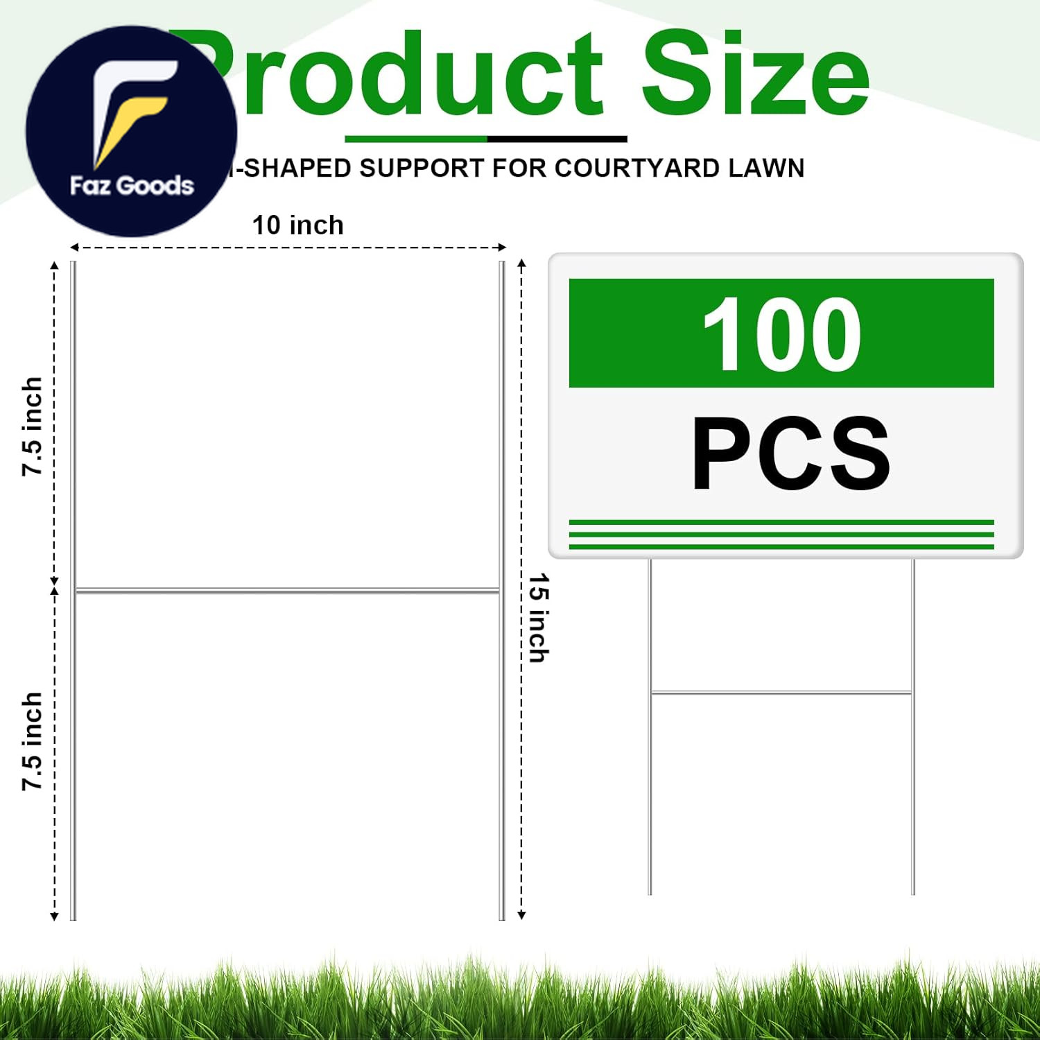 100 Pcs Yard Sign Stakes Metal 15&Prime;X10&Prime; H Frame Wire Stakes Metal Yard Stakes Use