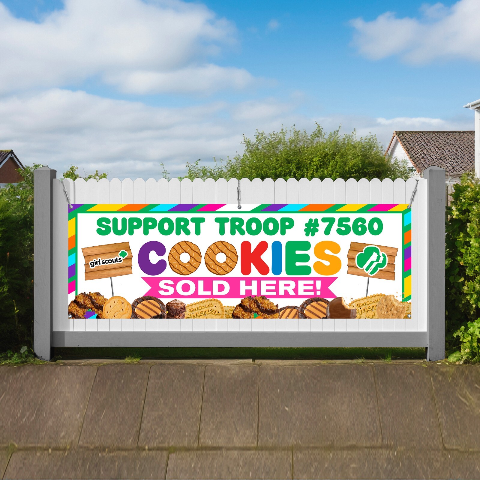 Girl Scout Cookie Sale Canopy Tent Banner – Sold Here – Troop – Poster Sign