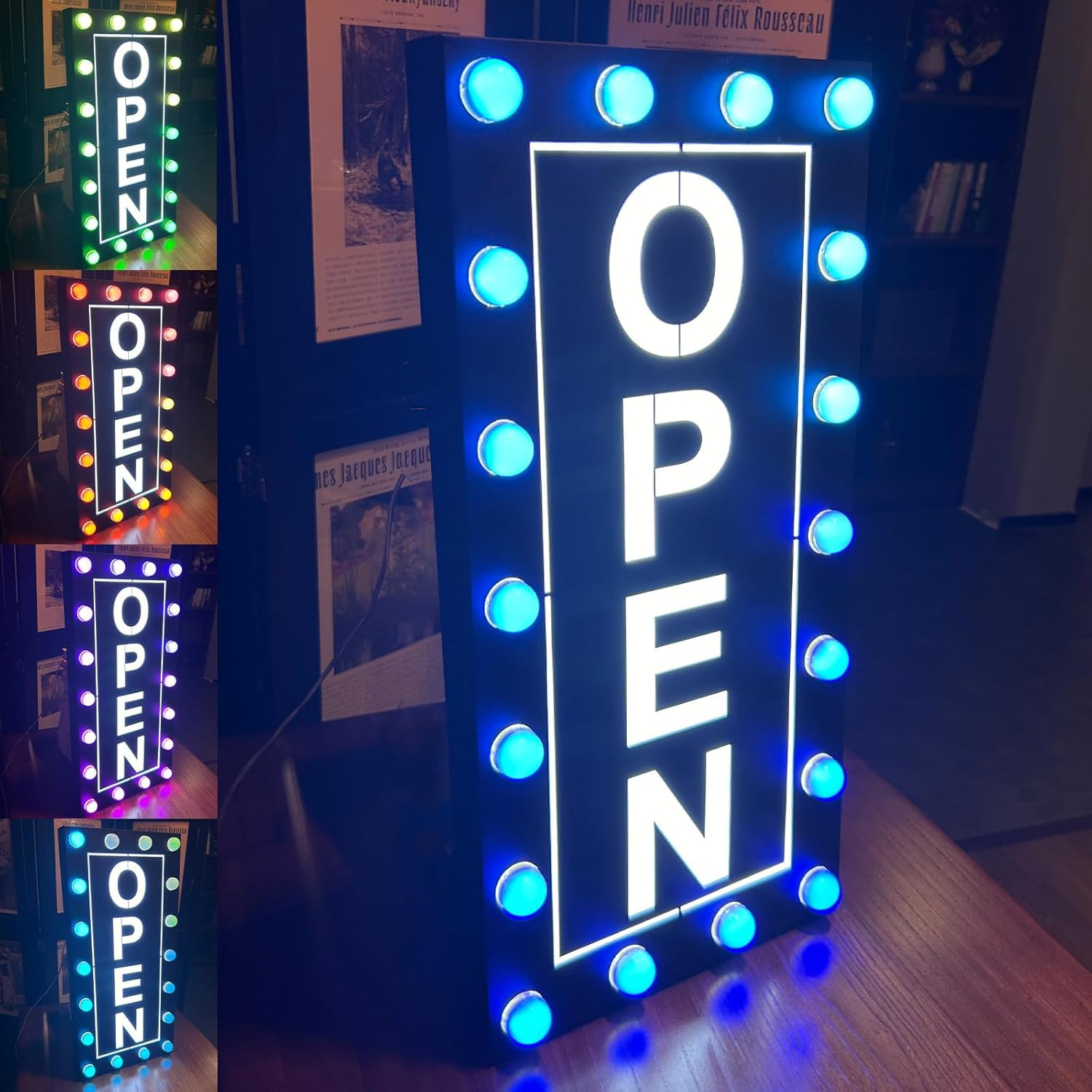 Vibrant Waterproof LED Open Sign Color Changing RGB for Outdoor Business Use