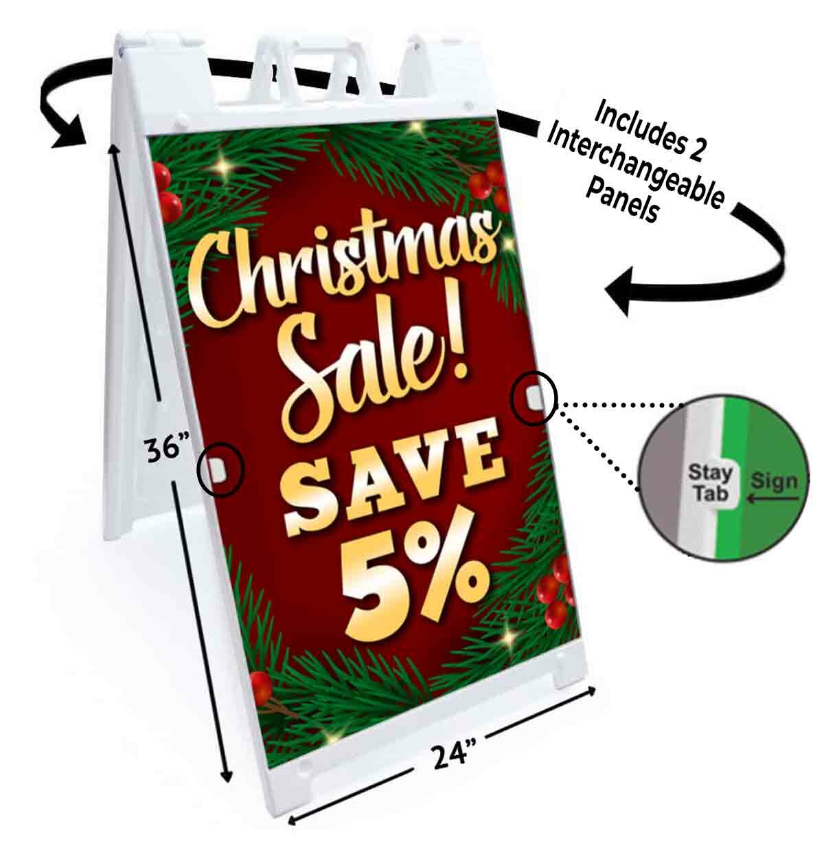 CHRISTMAS SALE SAVE 5% Signicade 24×36 A Frame Sidewalk Sign Double Sided