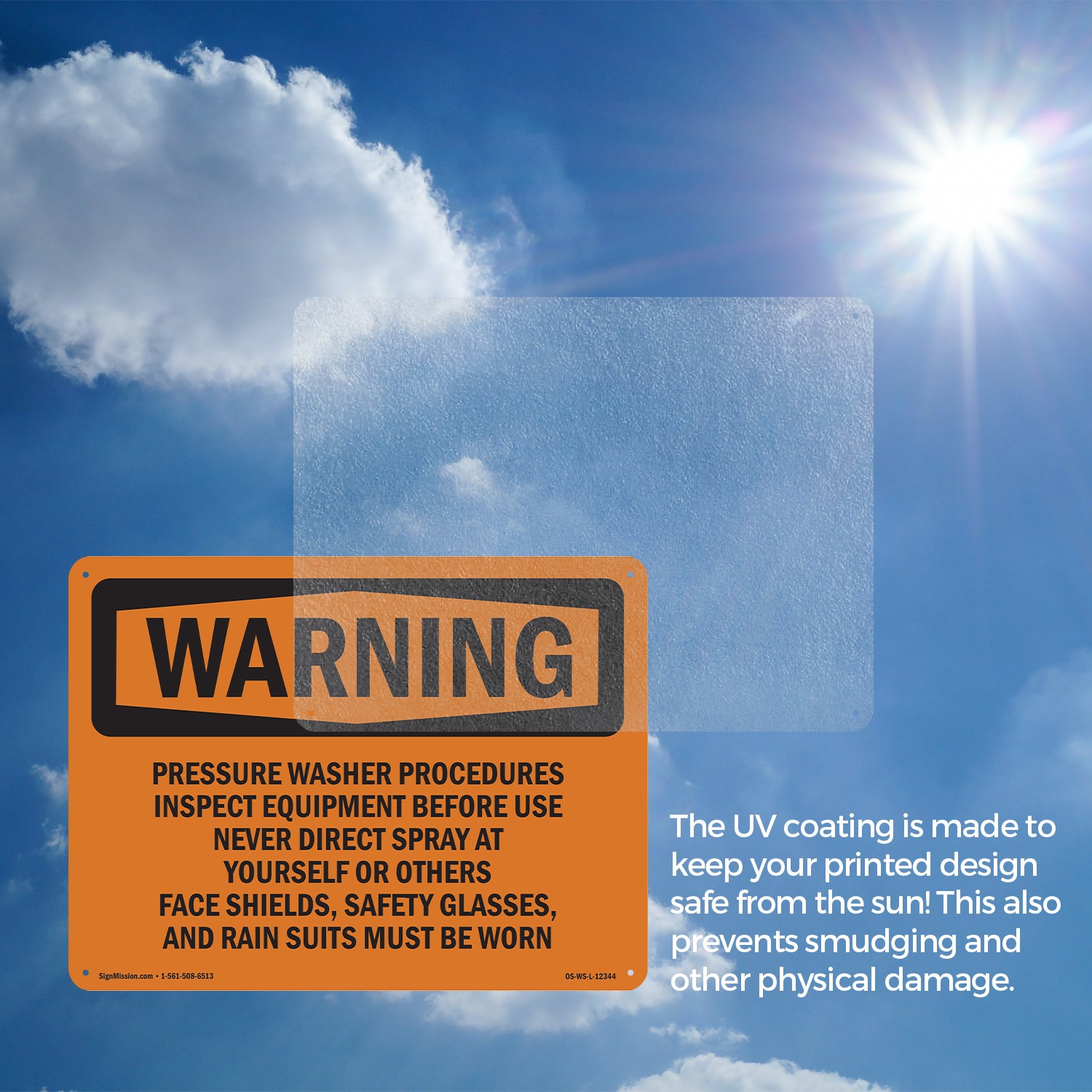 Pressure Washer Procedures Inspect Equipment OSHA WARNING Sign, Decal 5/10 Pack