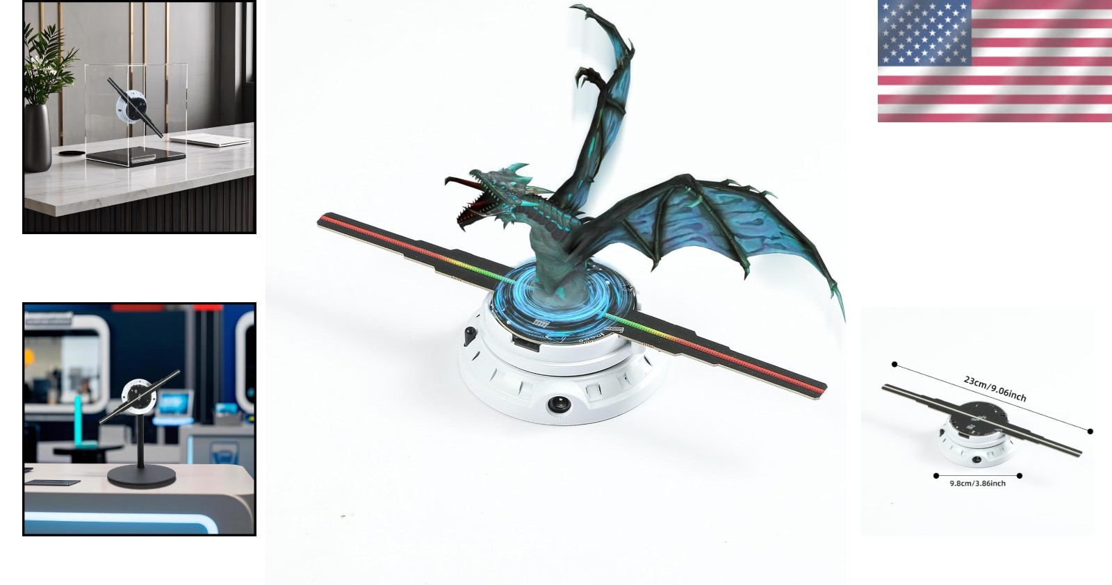 9.1&Prime; Hologram Fan: App-Controlled 3D Display with LED Lights for Trade Shows