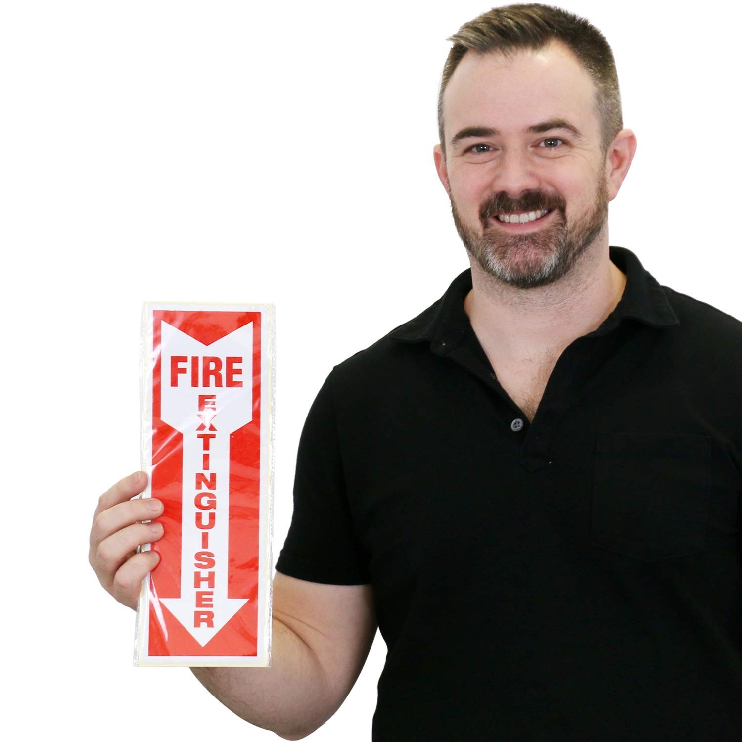 Reflective Fire Extinguisher Sticker Sign Labels with Down Arrow (PACK of 3) …