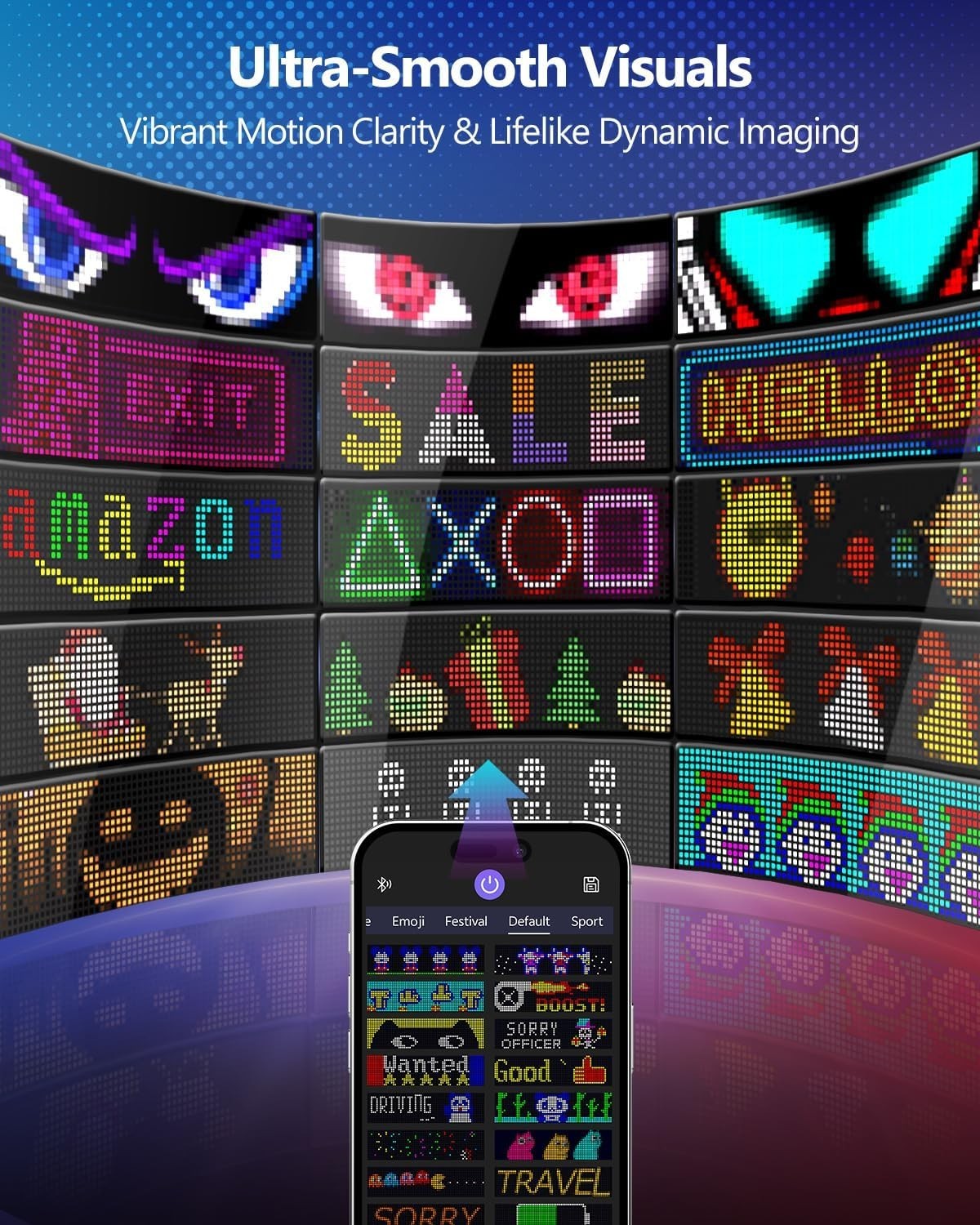 Dual Synchronizing LED Car Signs – 15x4in Flexible Display for All Vehicles