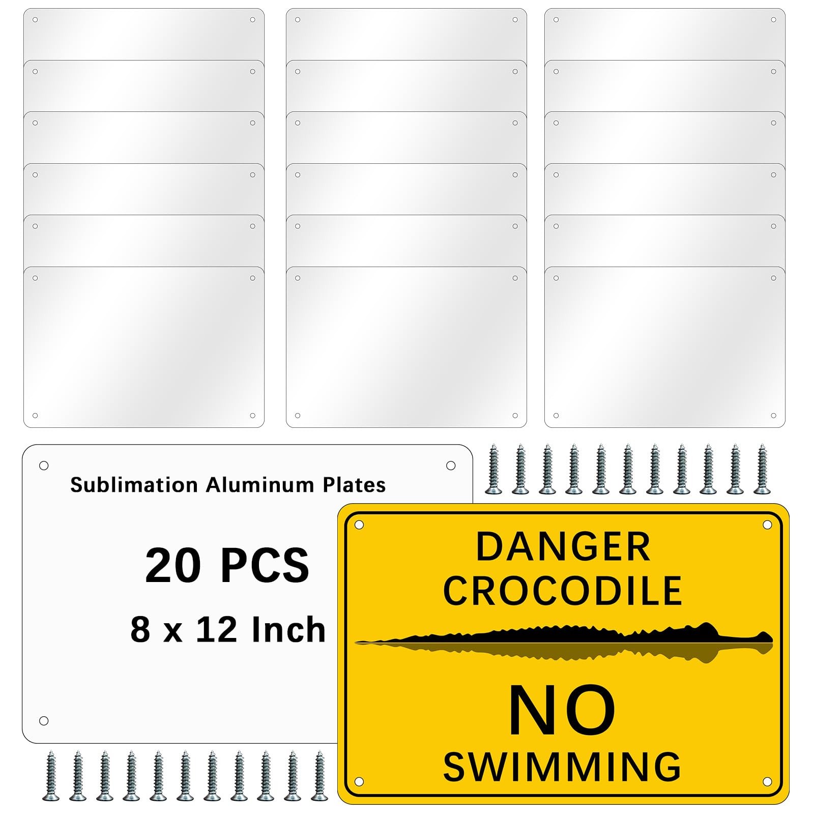 Sublimation Metal Sign Blanks 20 pcs 8×12 inch 0.45mm Thick – DIY Customizable