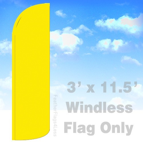 Solid Color YELLOW Windless Swooper Flag 3×11.5&prime; Feather Banner Sign – q