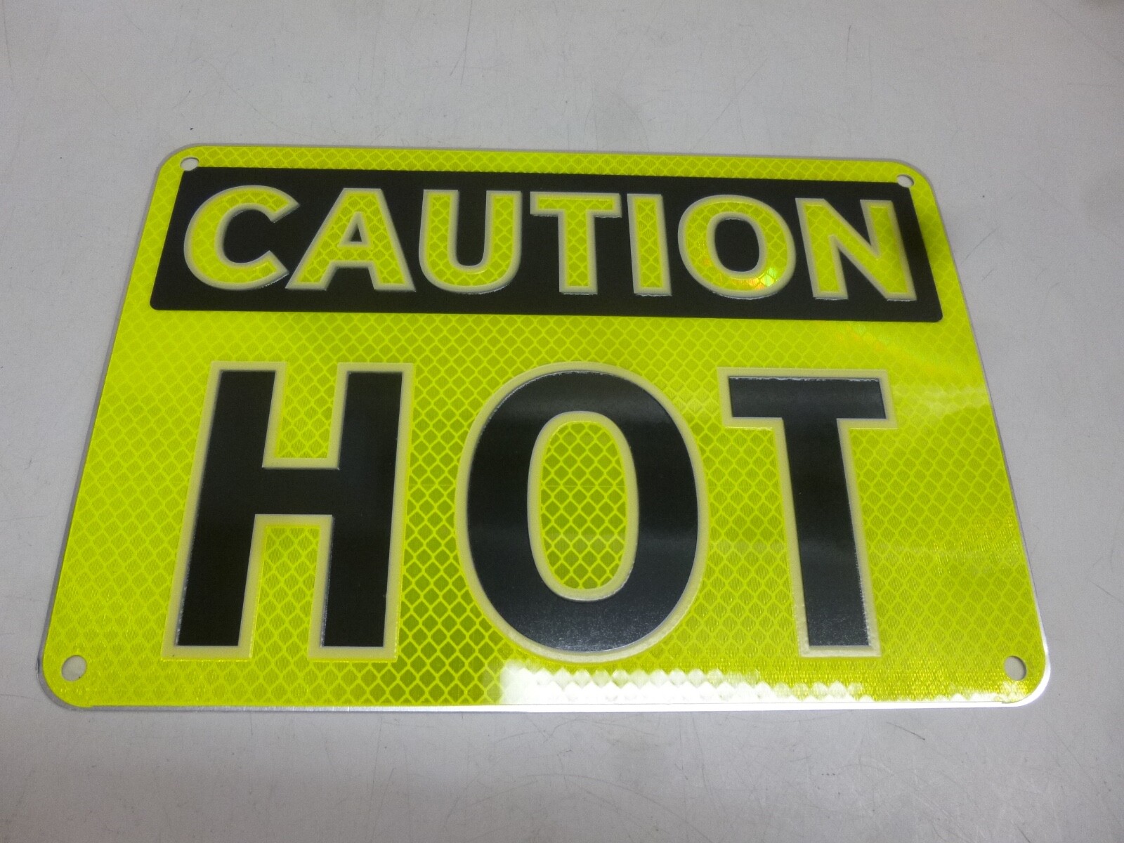 NEW BRADY Reflective Aluminum Caution Sign, 7&Prime; x 10&Prime;, BLK/YEL, « Hot », 102475
