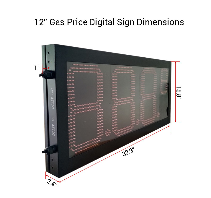 12&Prime; Digits- LED Gas Sign 2 Green w/Remote/Complete Pack 33”x15&Prime;/5 Year Warranty