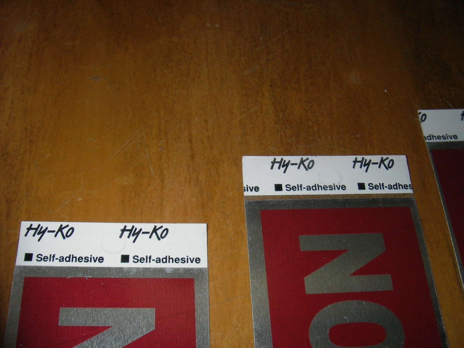 Lot-(4pcs): NO SMOKING SIGN Self Adhesive Aluminum Sticker 2&Prime; x 8&Prime;. HAZMAT.