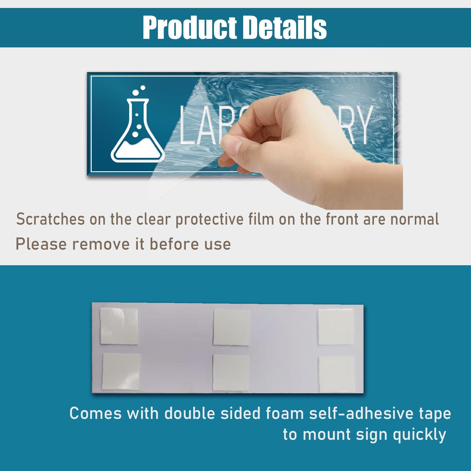 9×3 Inch Laboratory Sign SelfAdhesive Door Wall Window Signage Blue 1 PCS