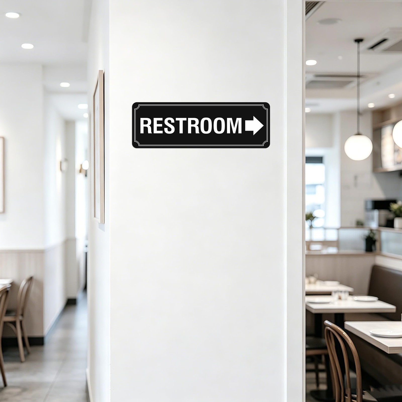 Restroom Sign for Business and Home, Self-adhesive Modern Unisex Bathroom Sig…