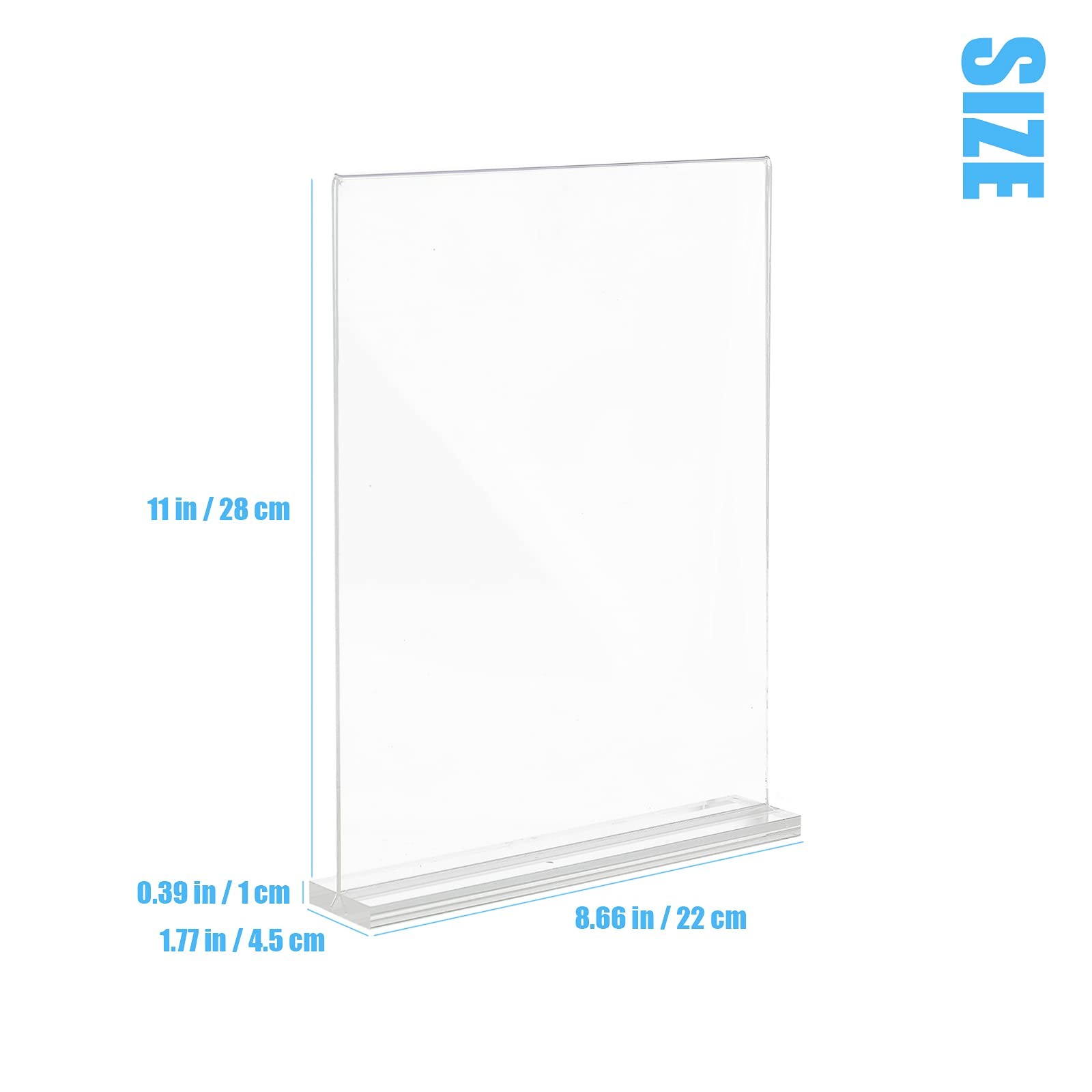 Acrylic Sign Holder, 8.5 x 11 inches Clear Table Menu Display 10 pcs, clear