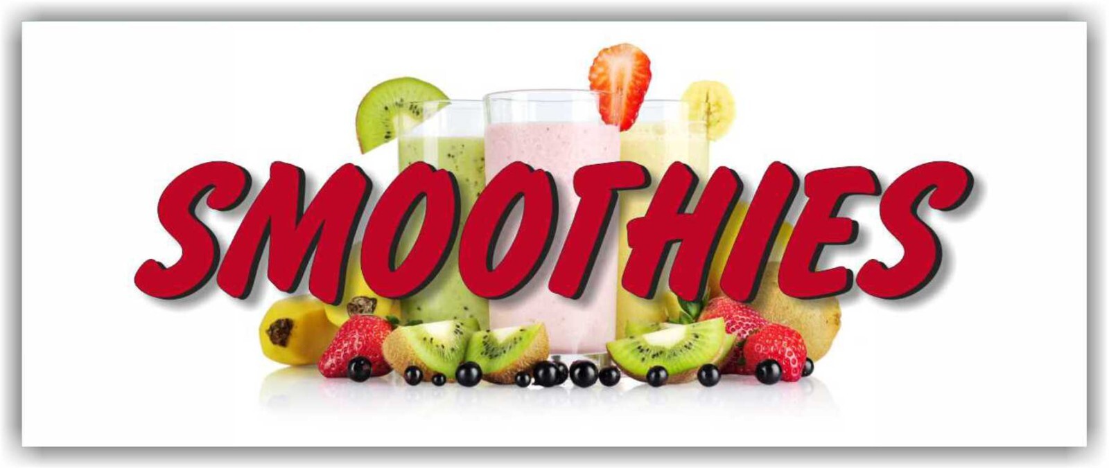 SMOOTHIES Advertising Banner Vinyl Sign health food fresh fruits tea bar drink