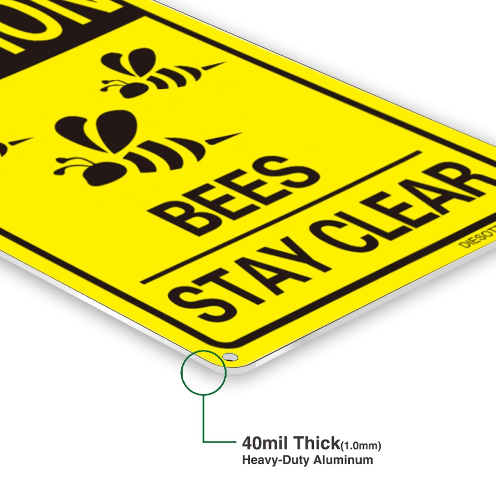2 Pack Caution- Bees Stay Clear Signs 10×7 inches Aluminum Sign Fade Resistan…
