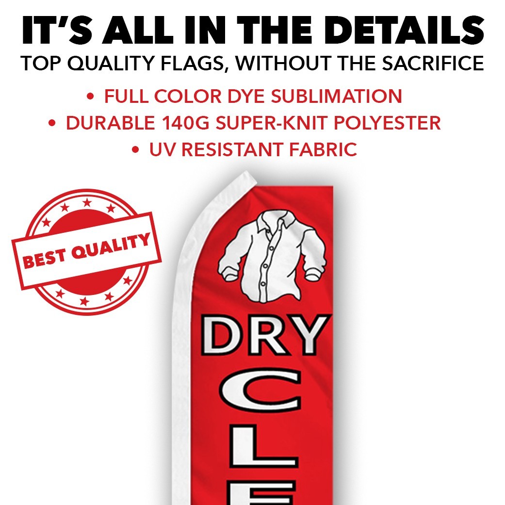 Dry Cleaners Advertising Swooper Feather Flutter Flag Laundry