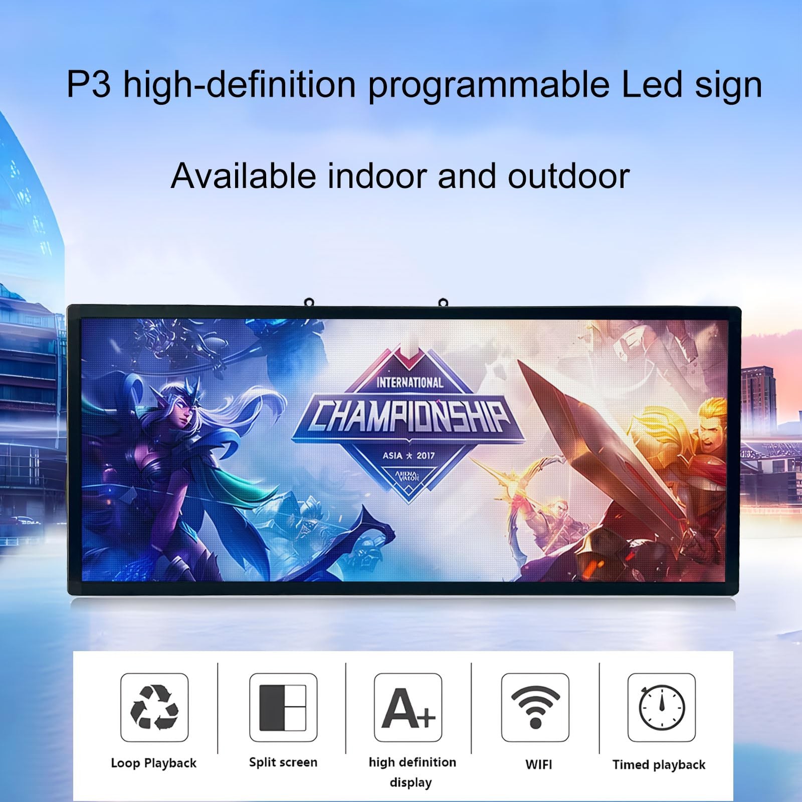 P3 Programmable Scrolling Custom Led Sign Outdoor Digital For Business Display