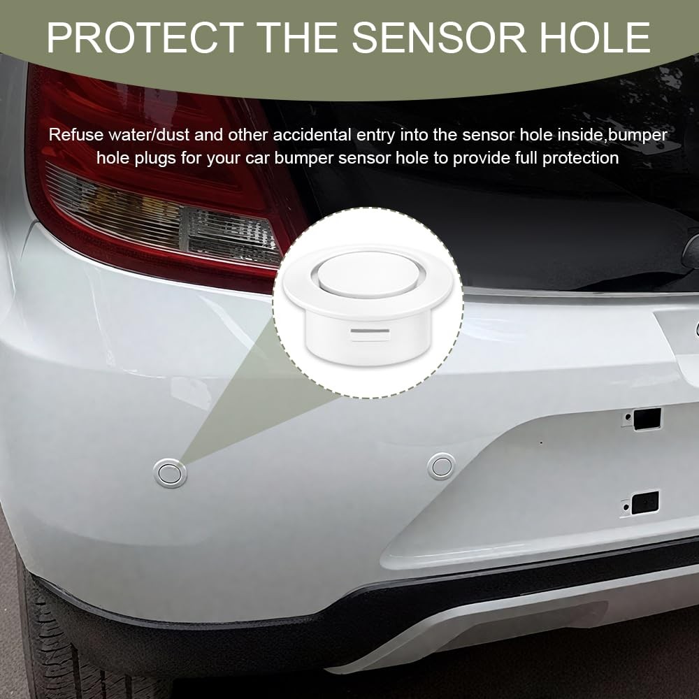 Surosha 10PCS Car Rear Bumper Plug for Radar 1.19*0.46*0.87 inches, White