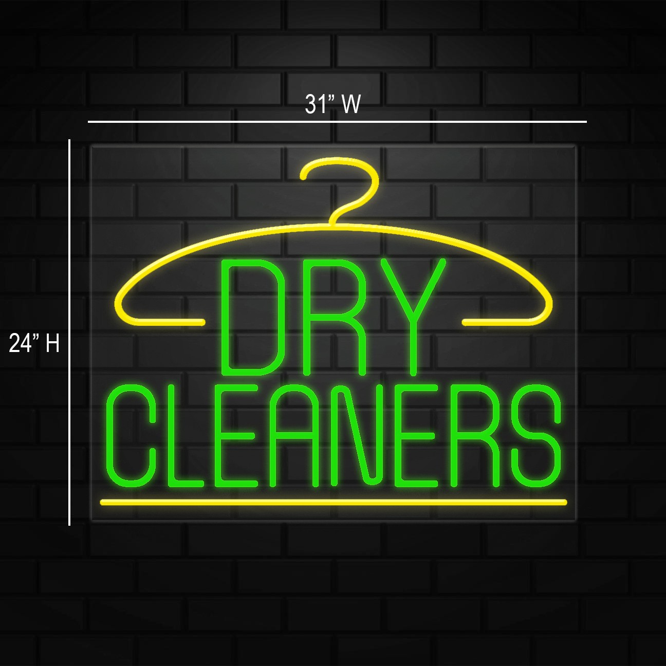 Dry Cleaners Sign for Business Displays | LED Flex Neon | 31&Prime;W x 24&Prime;H x 1&Prime;D