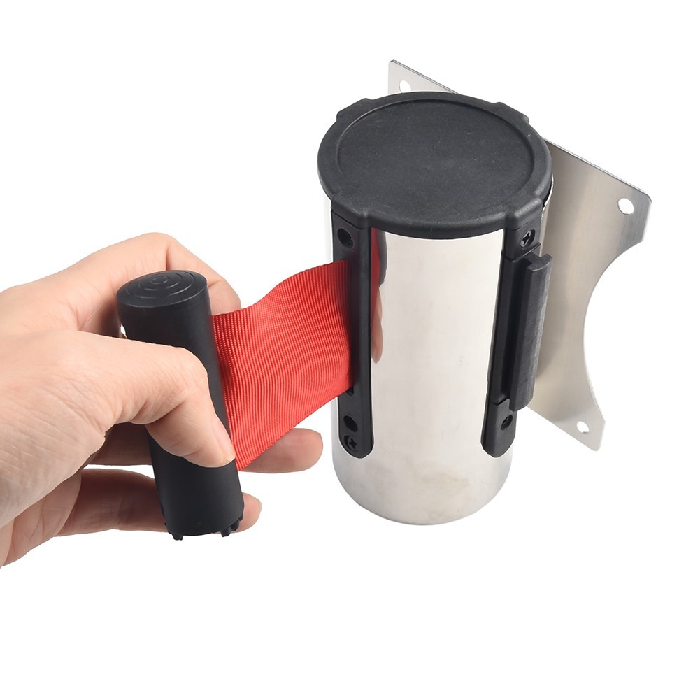 Wall Mountable Crowd Control Barrier Stainless Steel Retractable Strip 1pc
