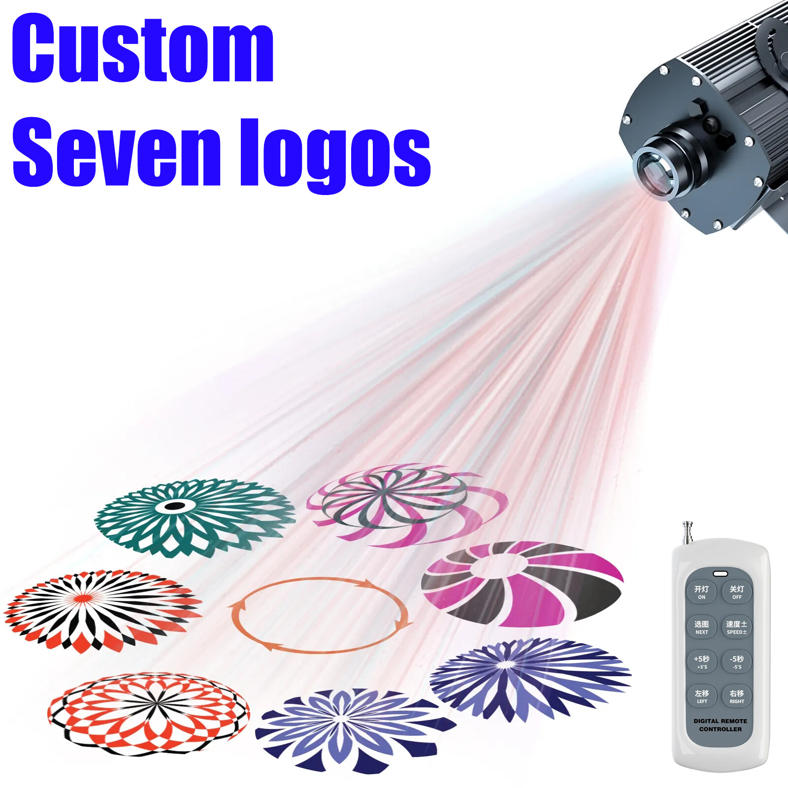 200W 7 Pictures Advertising Logo GOBO IP65 Outdoor Projector AD Lights Custom