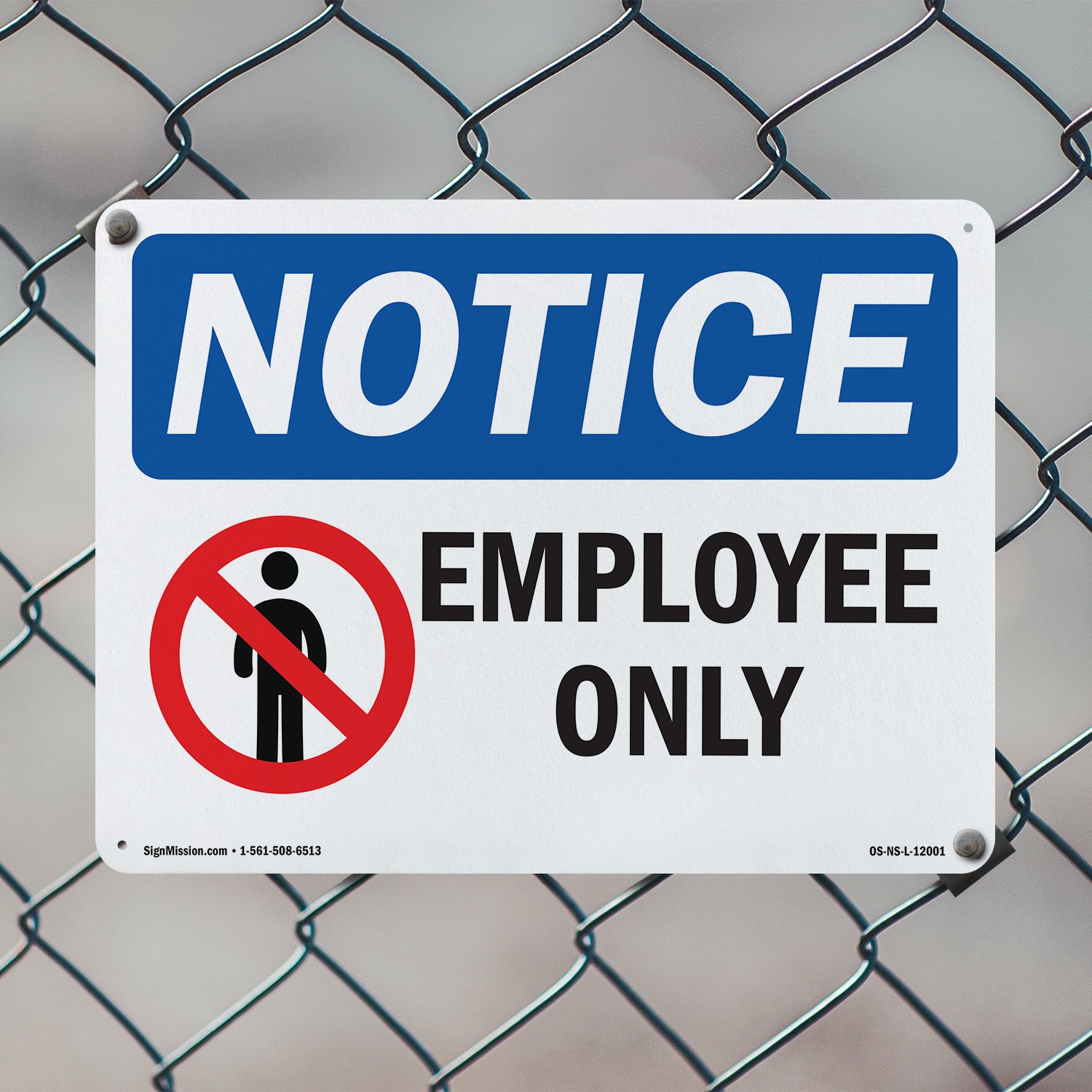 Employees Only OSHA Notice Sign Metal, Plastic, Or Decal – 5 or 10 Pack
