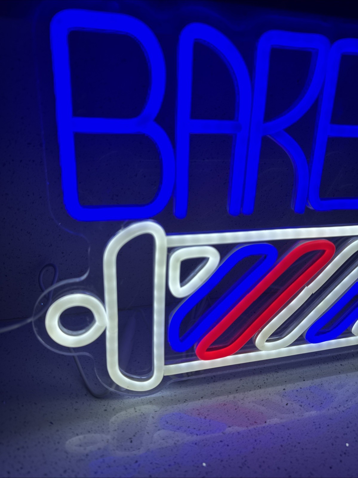 LED Neon Barber Shop Sign Barber Pole Light Dimmable Business Wall Decor USB